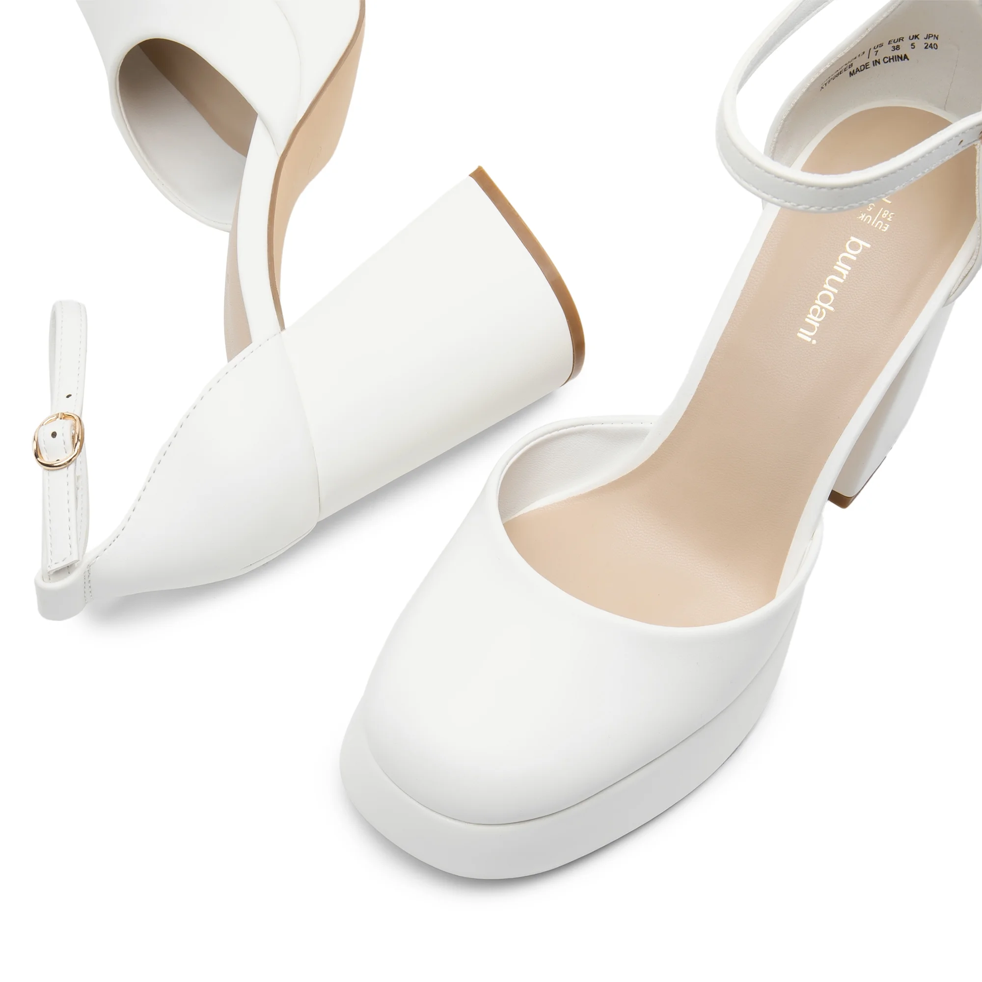 BURUDANI Womens High Chunky Platform Block Heels Square Toe Ankle Strap Dress Wedding Party Pumps Shoes - Image 7