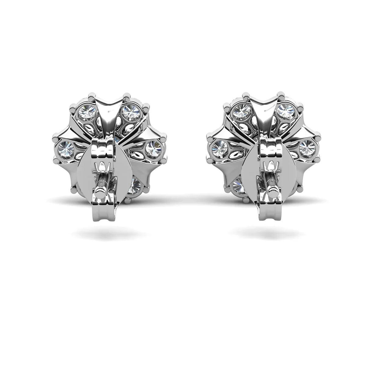 Cate & Chloe Millie 18k White Gold Plated Stud Earrings with Swarovski Crystals Gift for Women - Image 10