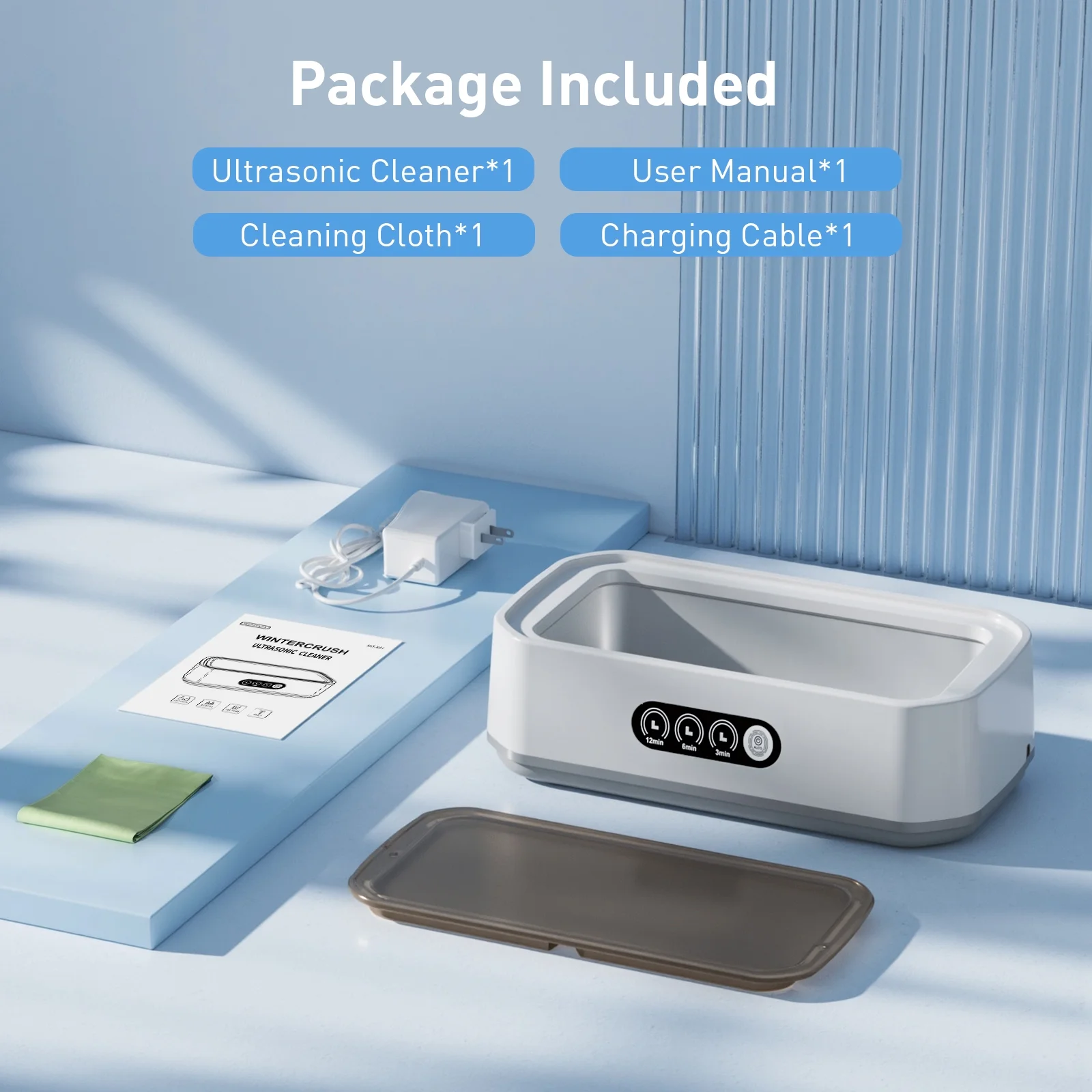 KOPEXY Ultrasonic Jewelry Cleaner, 50KHz Ultrasonic Cleaner Machine for Jewelry, Rings, Glasses, Watch Strap, 3 Cleaning Modes with Digital Timer, 22oz, 304 Stainless Steel Water Tank - Image 3