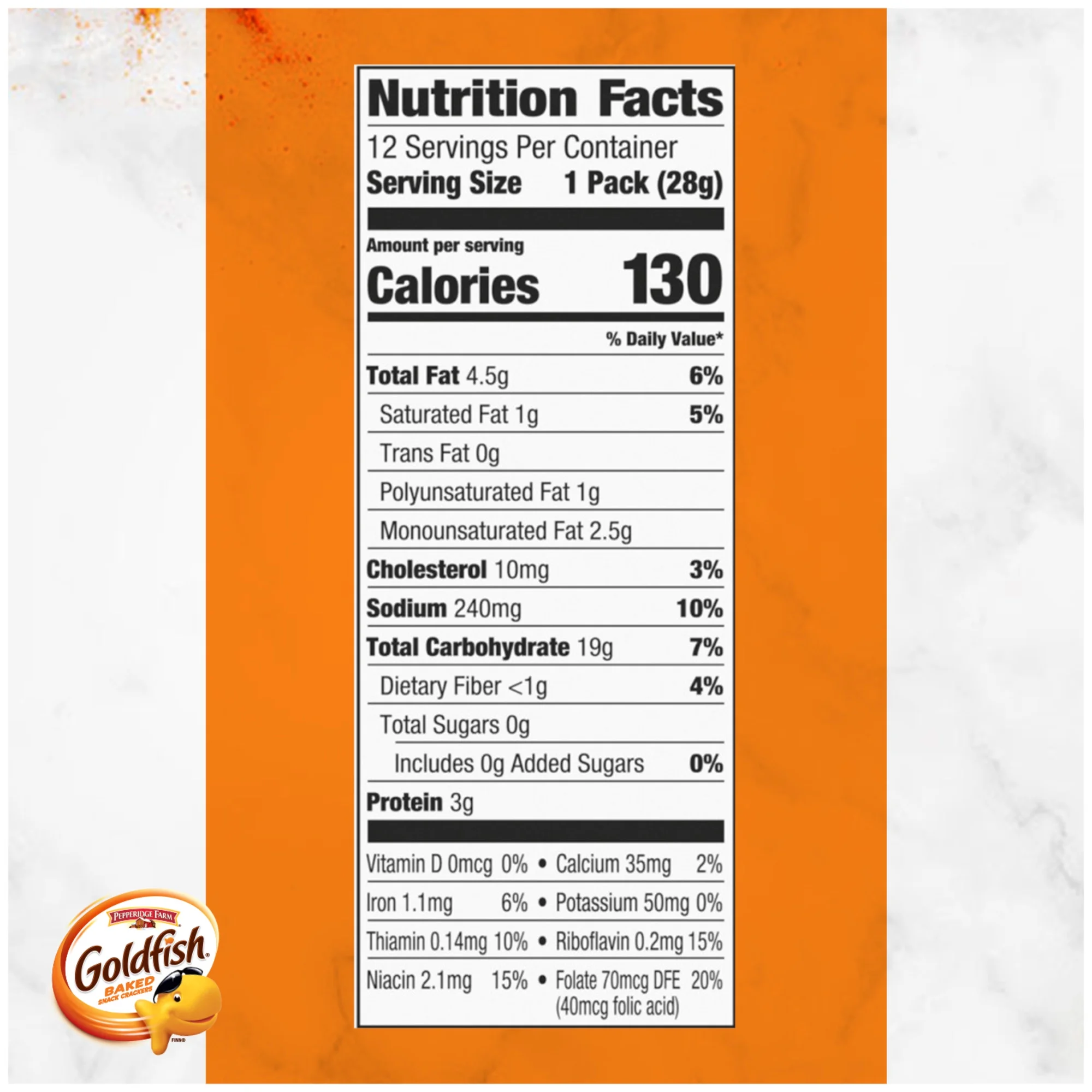 Goldfish Cheddar Cheese Crackers, Snack Packs, 1 oz, 12 Count Multi-Pack Tray - Image 7