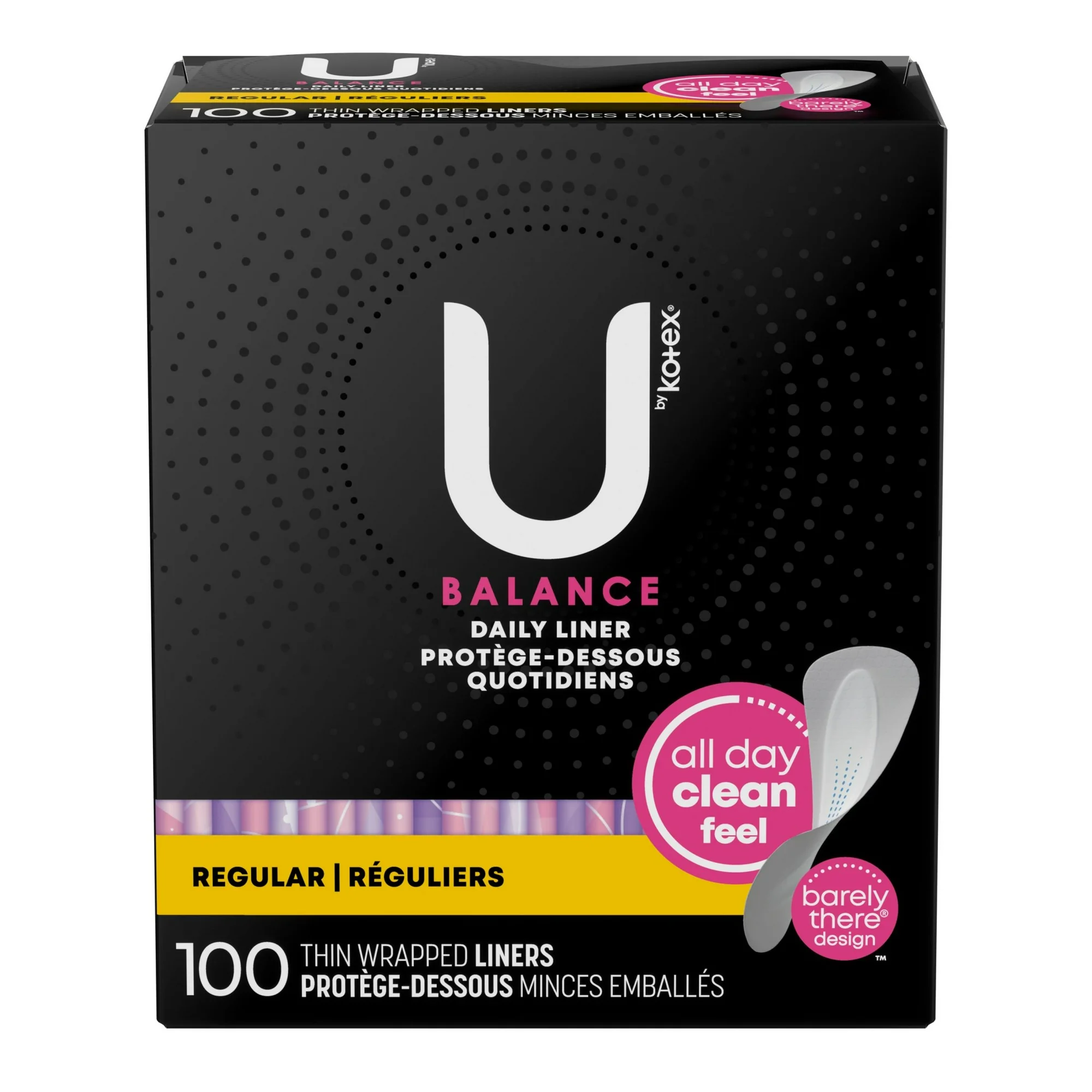 U by Kotex Balance Daily Wrapped Panty Liners, Light Absorbency, Regular Length, 100 Count - Image 12