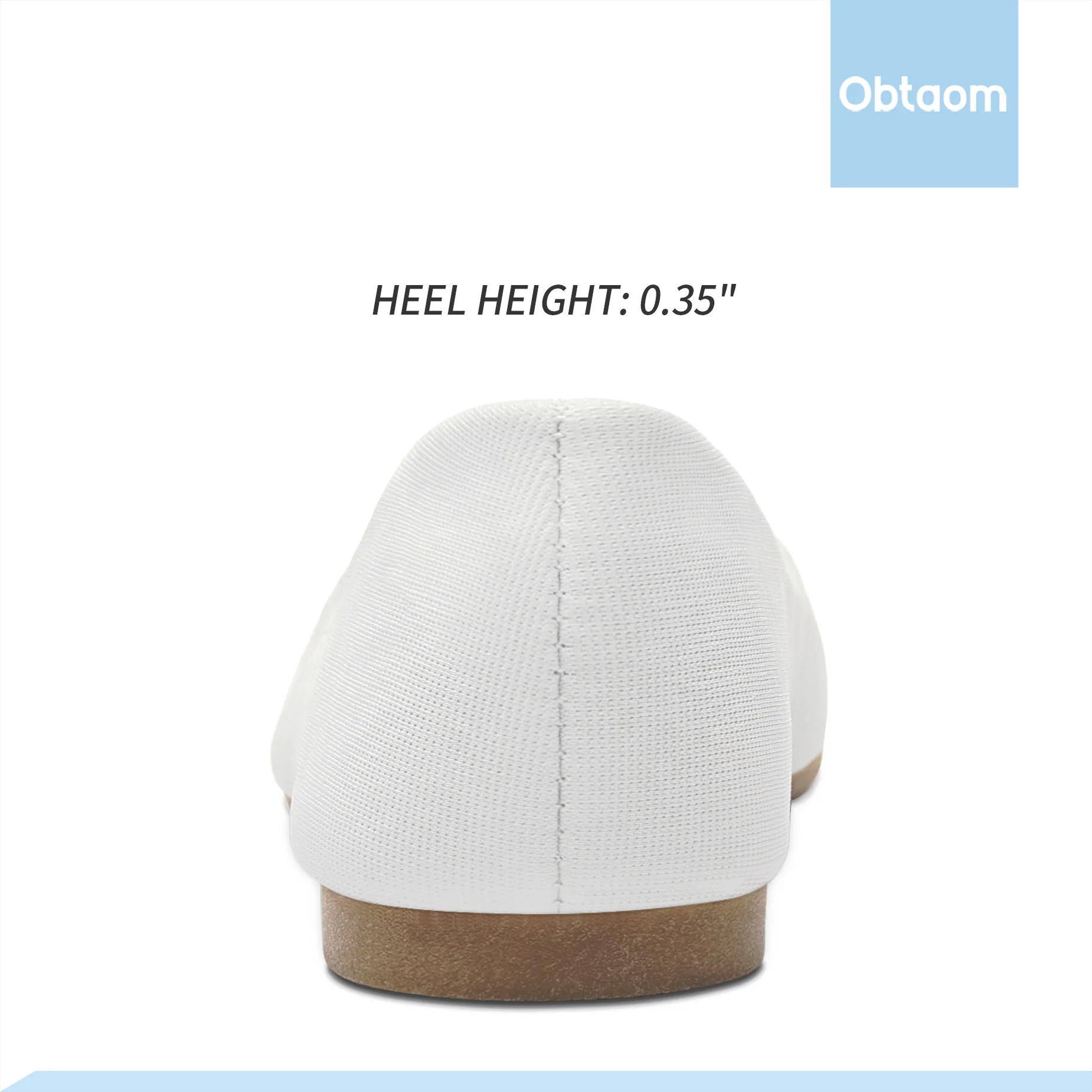 Obtaom Women's Round Toe Ballet Flats,Cute Textile Ballerina Flats,Comfortable Faux Leather Insole Low Heels Dress Shoes For Ladies (White,US9) - Image 5