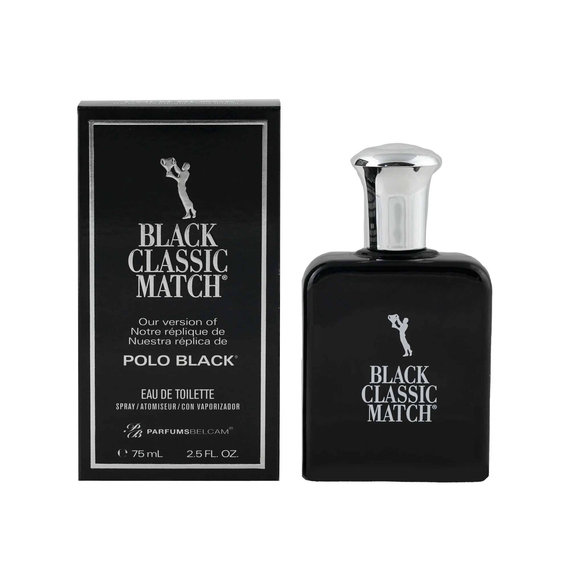 Parfums Belcam Black Classic Match for Men Eau de Toilette Spray, 2.5 fl oz - Image 3
