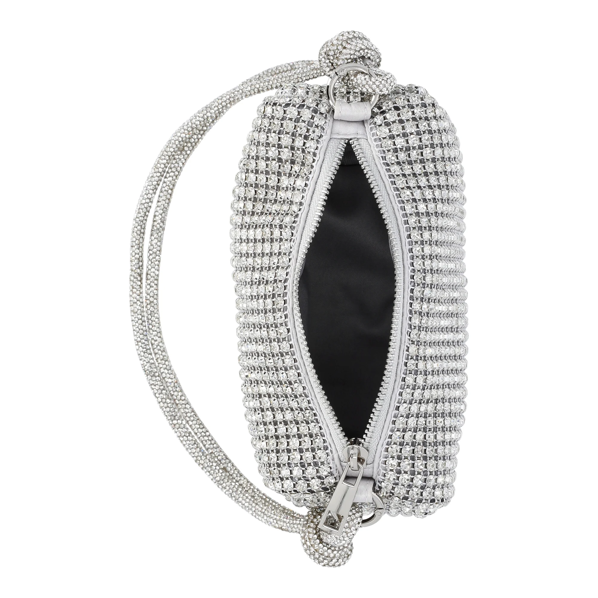 Scoop Women's Mini Rhinestone Party Bag, Silver - Image 5