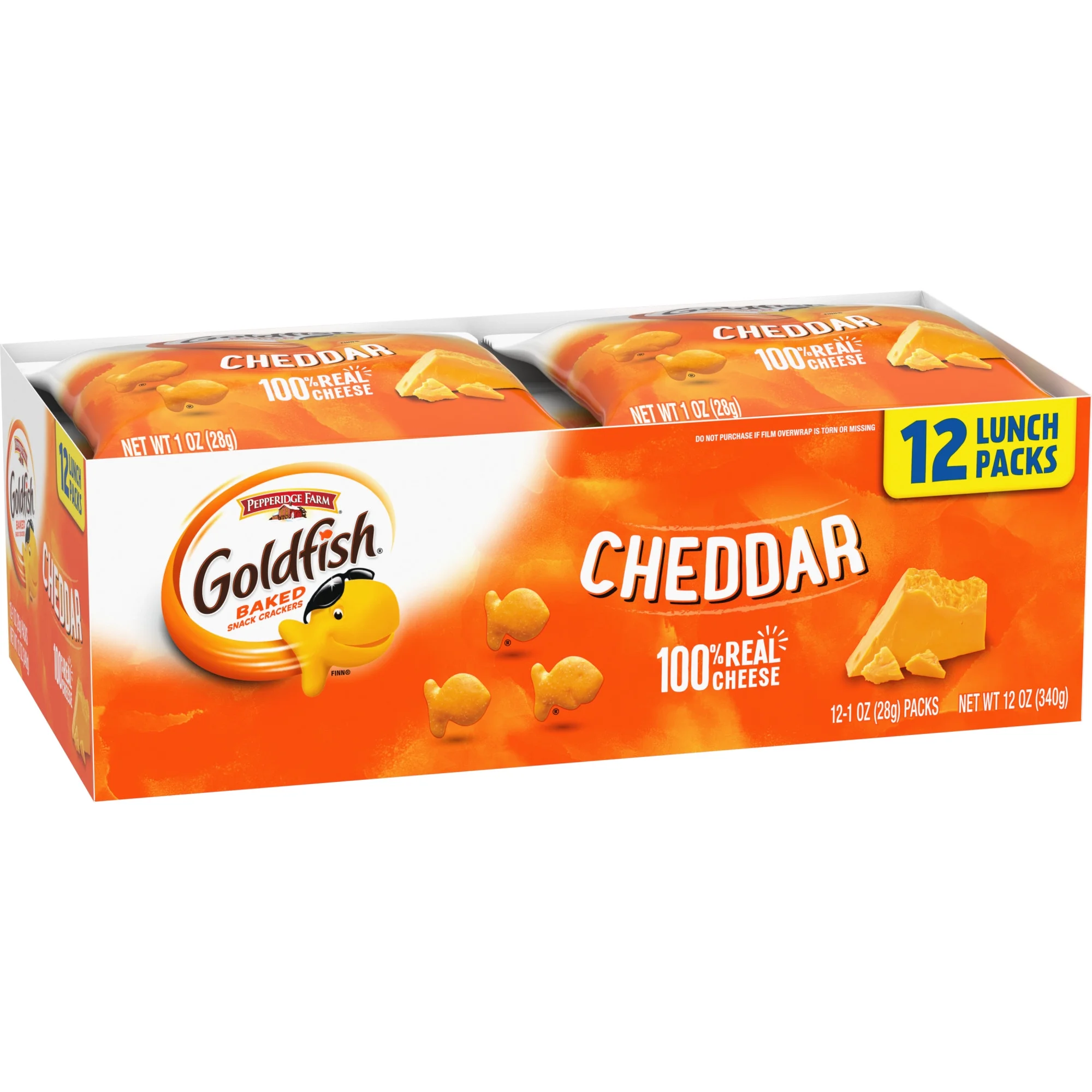 Goldfish Cheddar Cheese Crackers, Snack Packs, 1 oz, 12 Count Multi-Pack Tray - Image 10