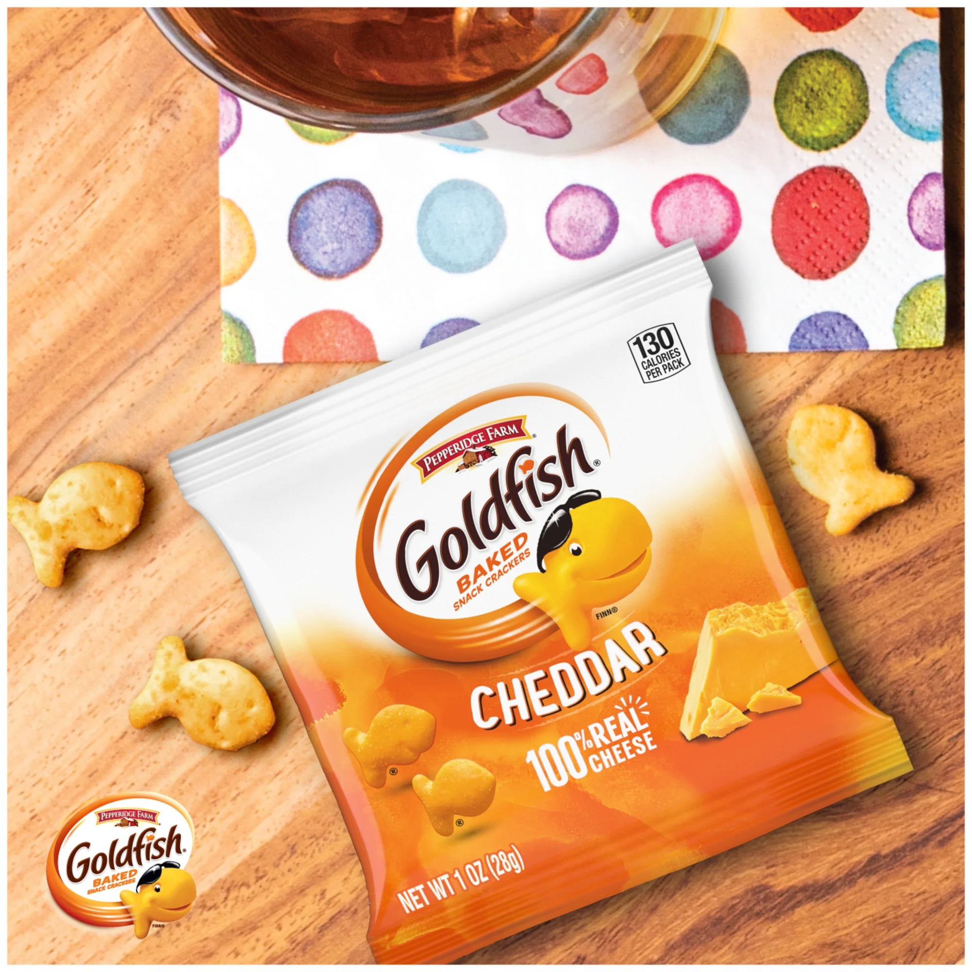 Goldfish Cheddar Cheese Crackers, Snack Packs, 1 oz, 12 Count Multi-Pack Tray - Image 4