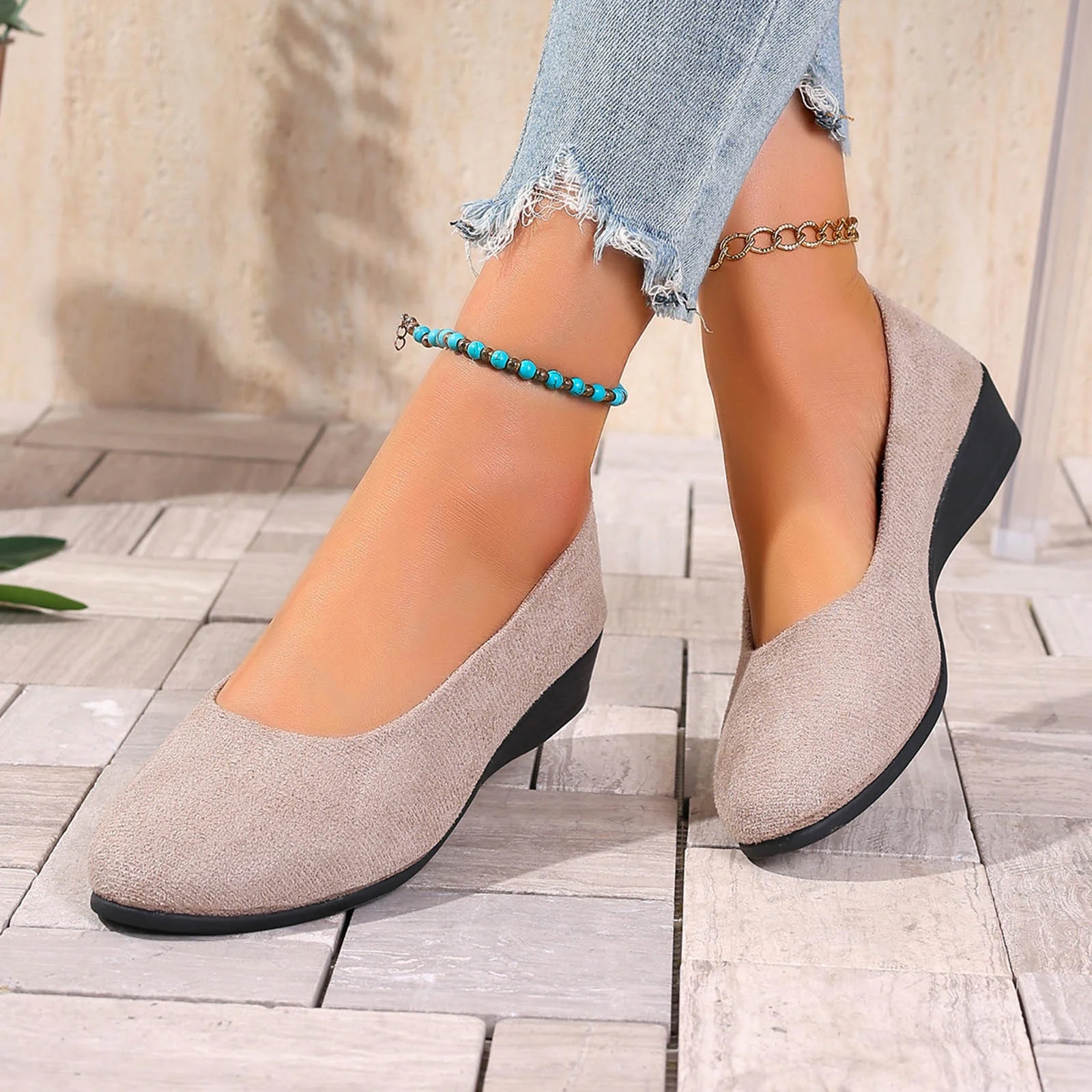 HOSHOSE Womens Mid Heel Shoes Non-Slip Work/Daily Wide Width Comfortable Dress Shoes - Image 8