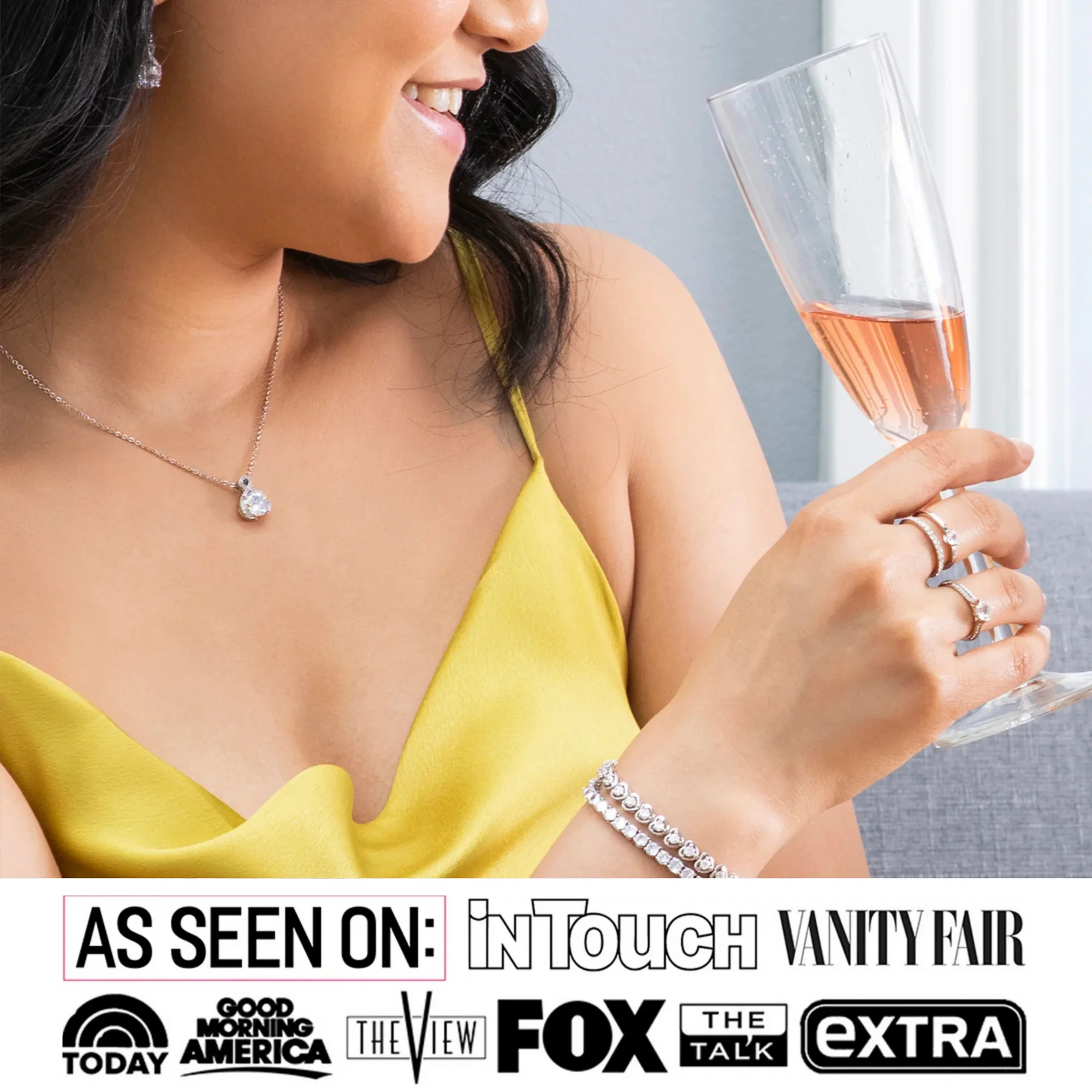 Cate & Chloe Alessandra 18k White Gold Plated Necklace with Simulated Diamond Crystals for Women - Image 4