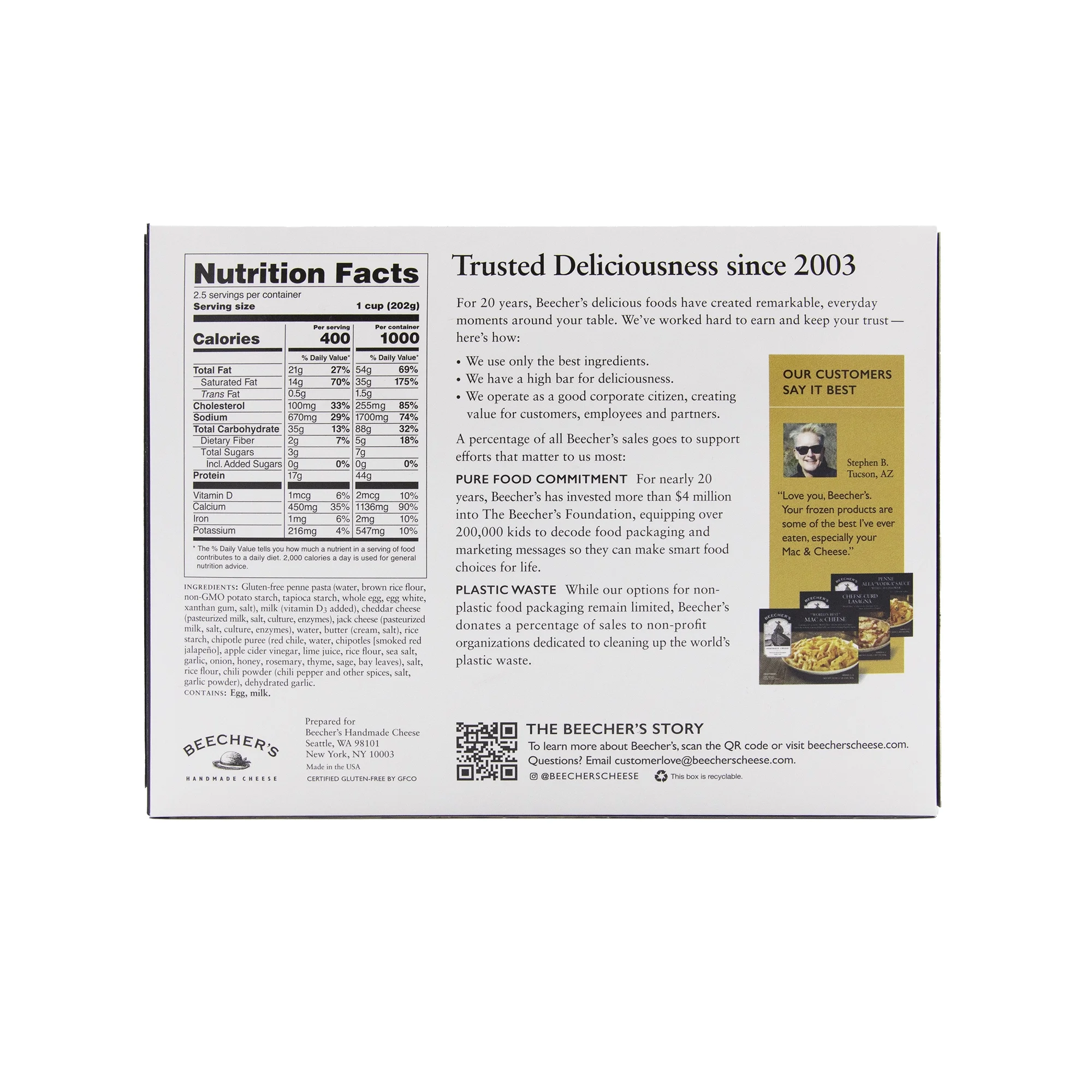 Beecher's "World's Best" Mac & Cheese, 20 oz (Frozen) - Image 5