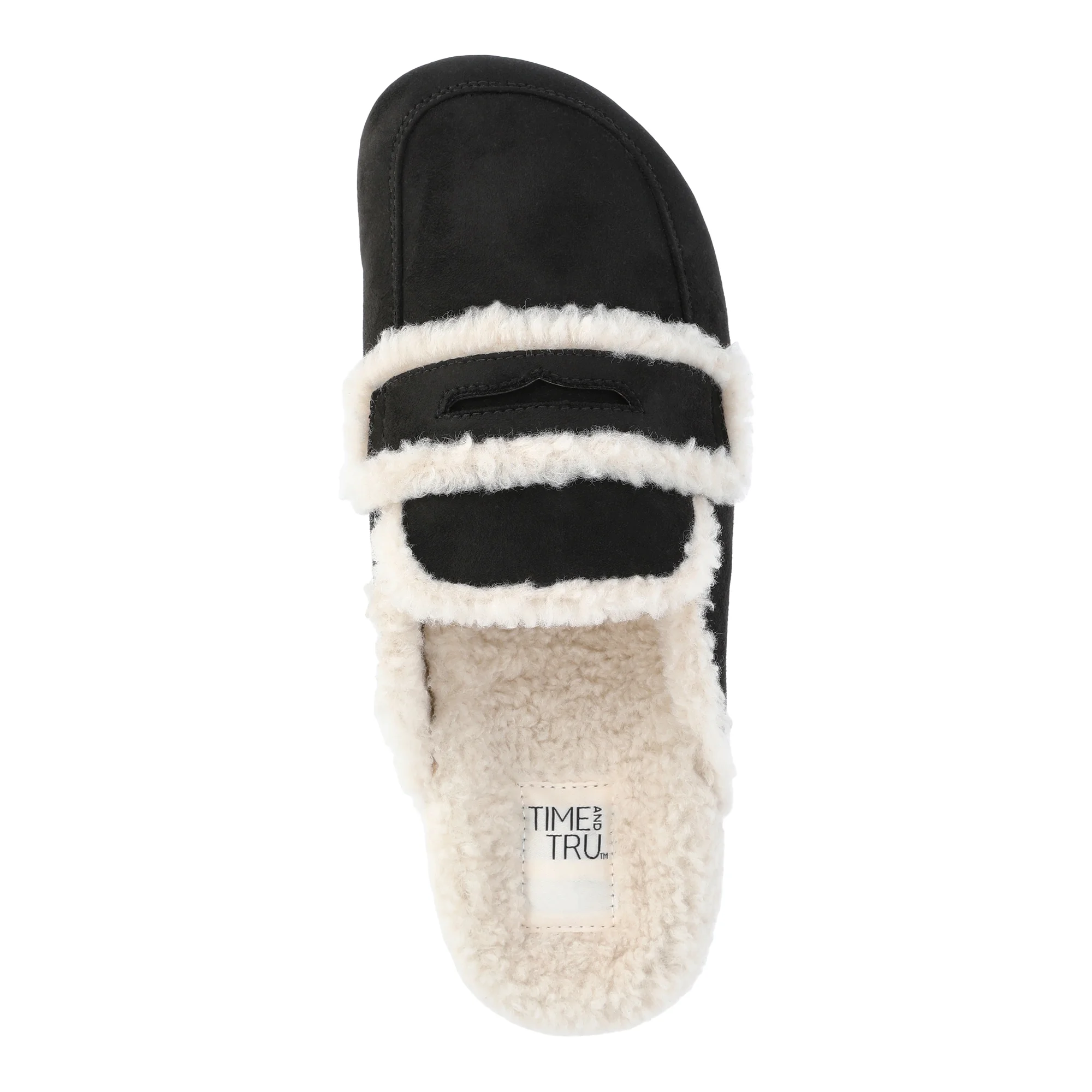 Time and Tru Women's Faux Shearling Slide On Loafers - Image 3