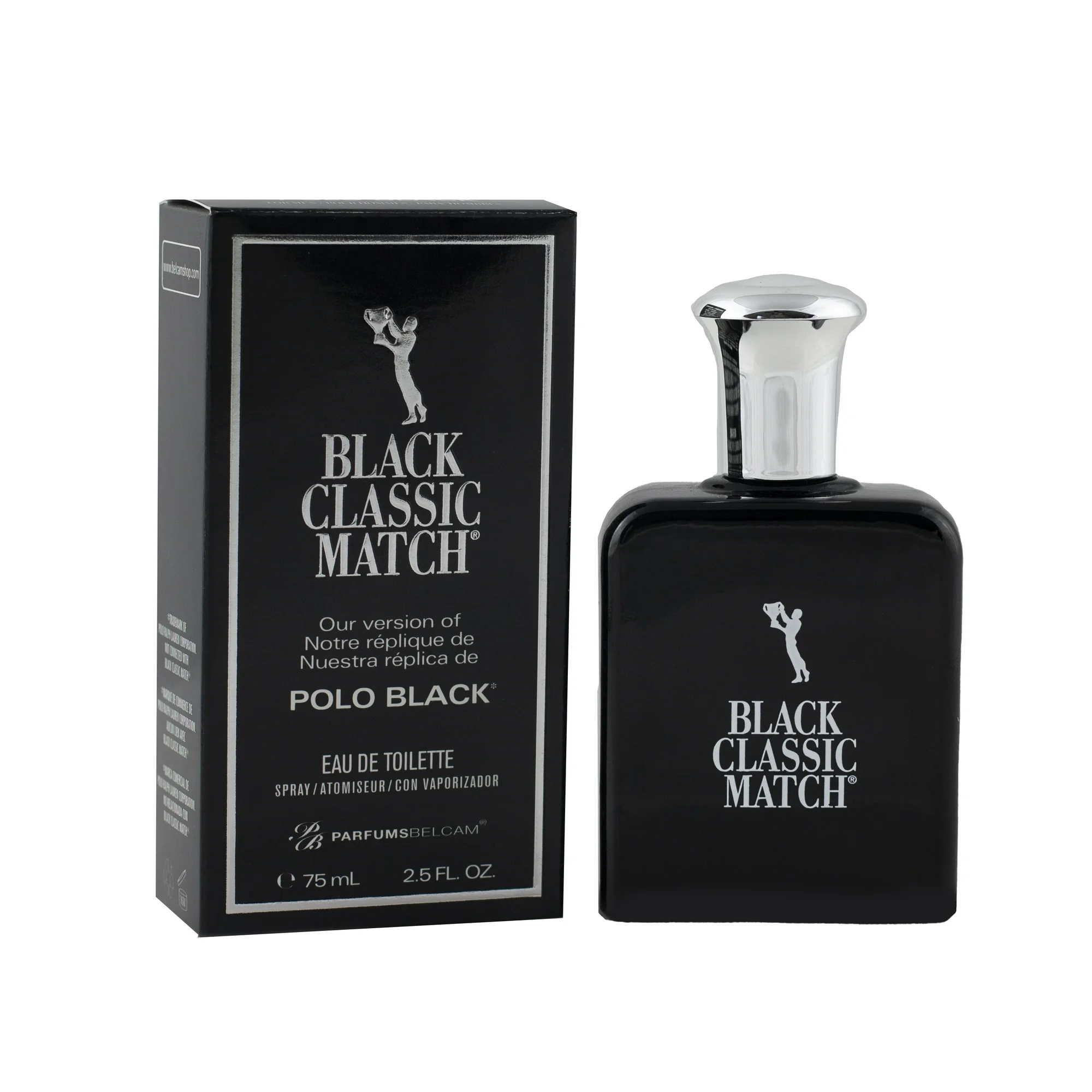 Parfums Belcam Black Classic Match for Men Eau de Toilette Spray, 2.5 fl oz - Image 5