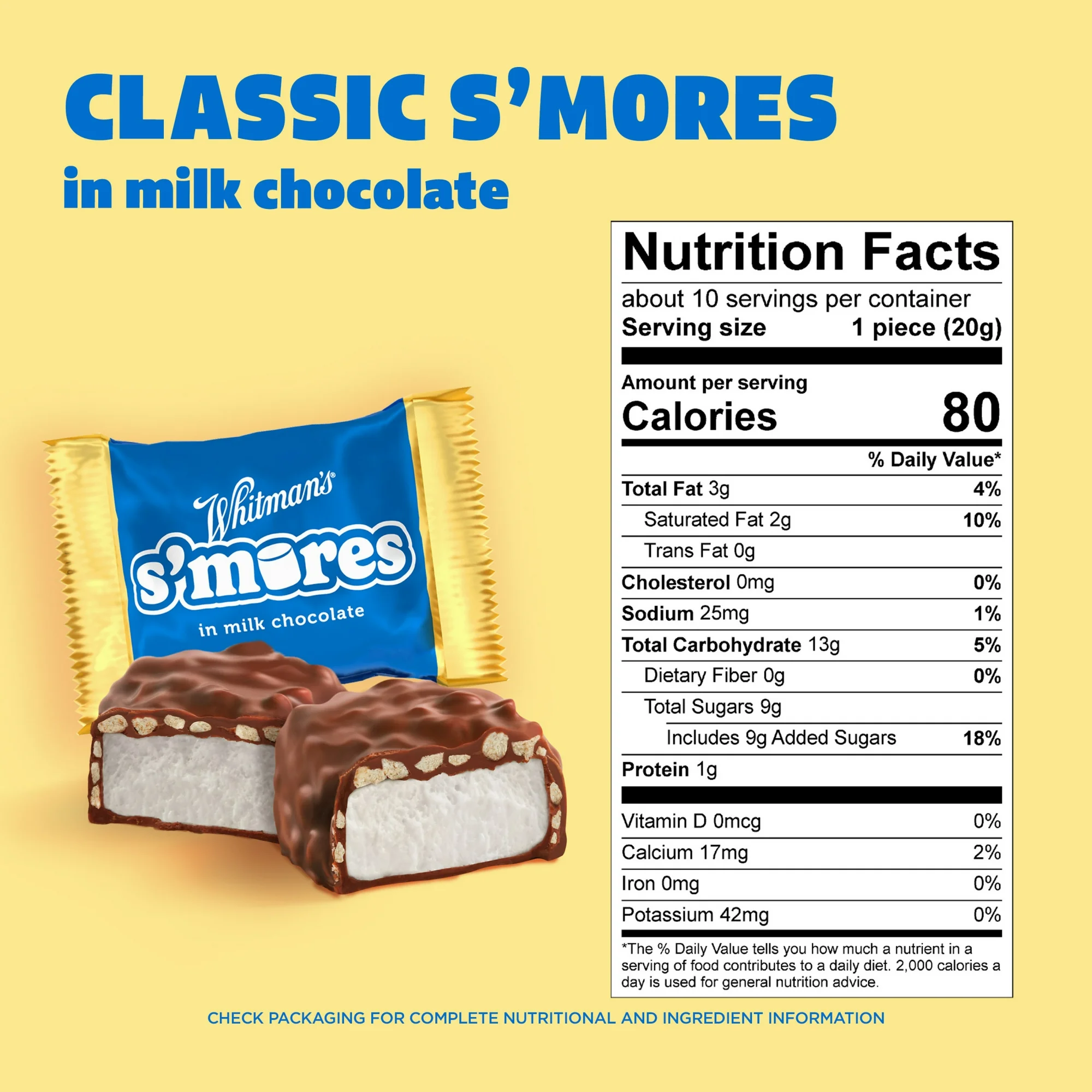 Whitman's S'Mores Milk Chocolate Candy Classic Marshmallow, Bag 7.3 oz. (10 pieces) - Image 8