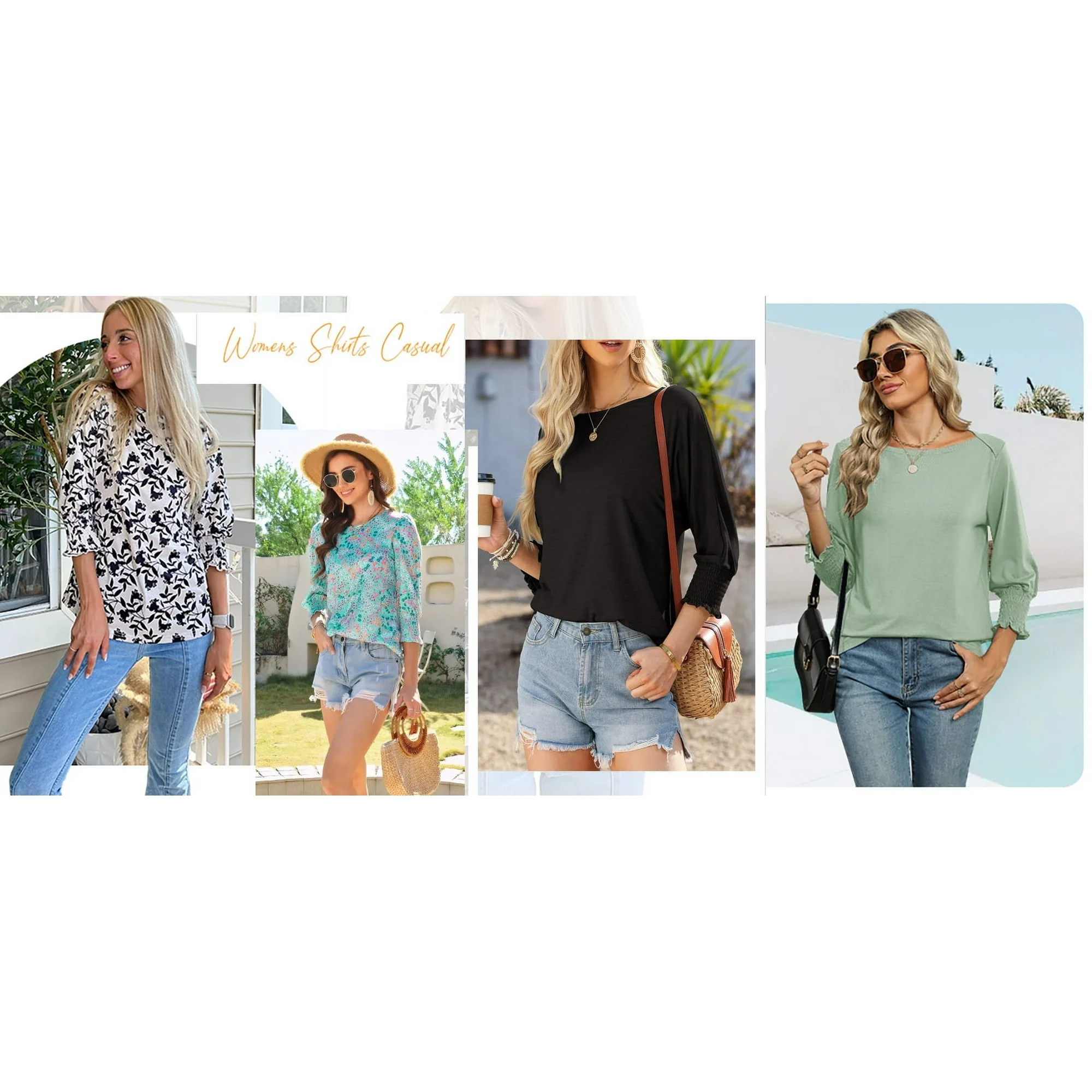 Fantaslook Blouses for Women Dressy Casual 3/4 Length Sleeve Womens Tops with Smocked Cuffs Fashion Shirts - Image 8