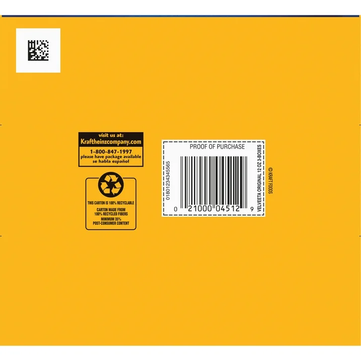 Velveeta Shells and Cheese Original Mac N Cheese Dinner, 3 ct Pack, 12 oz Boxes, Shelf-Stable - Image 16