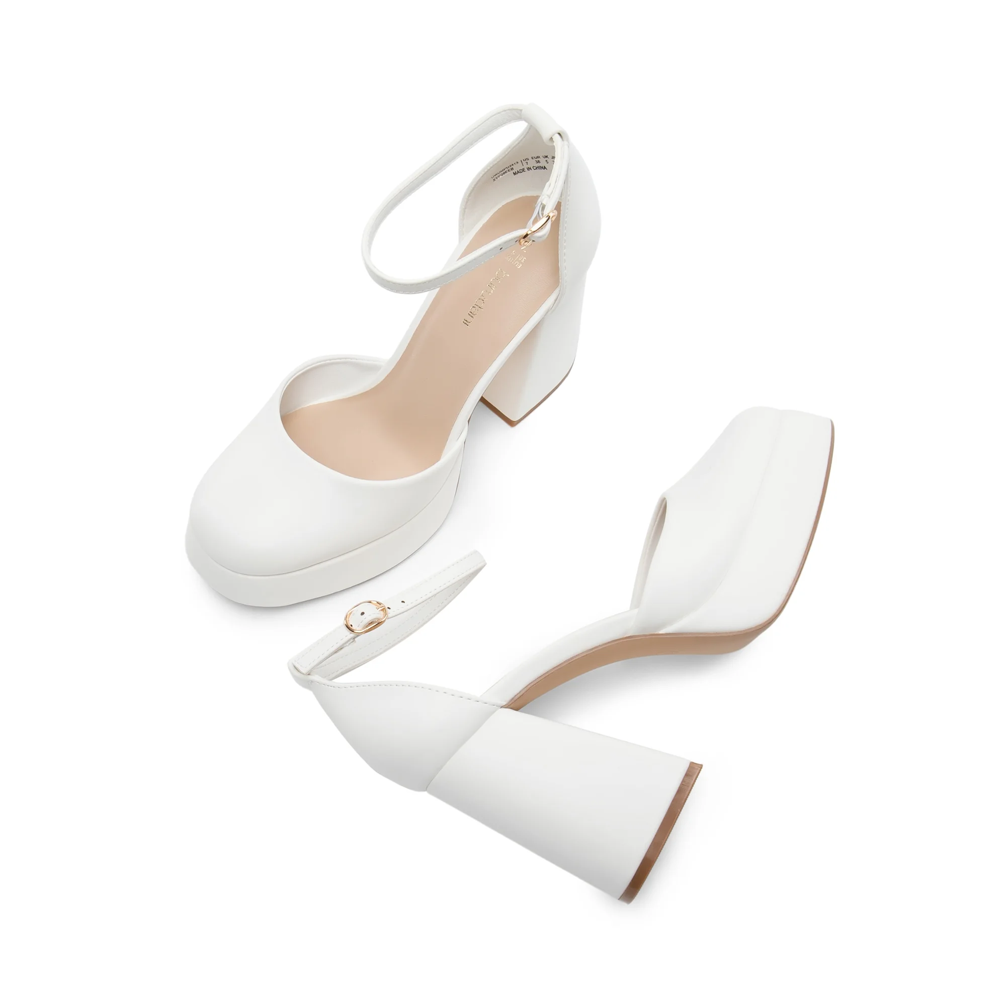 BURUDANI Womens High Chunky Platform Block Heels Square Toe Ankle Strap Dress Wedding Party Pumps Shoes - Image 8