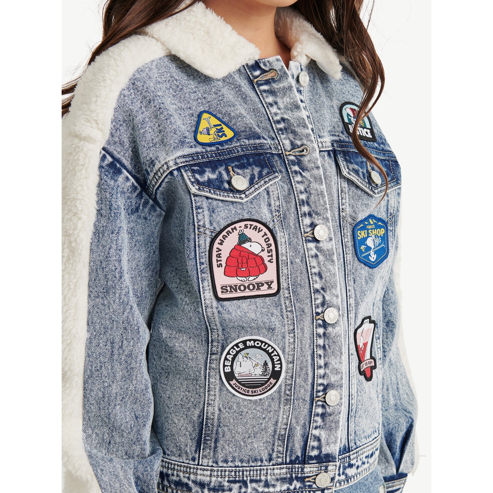 Justice x Snoopy Girls Jacket with Patches, Sizes XS -XLP - Image 4