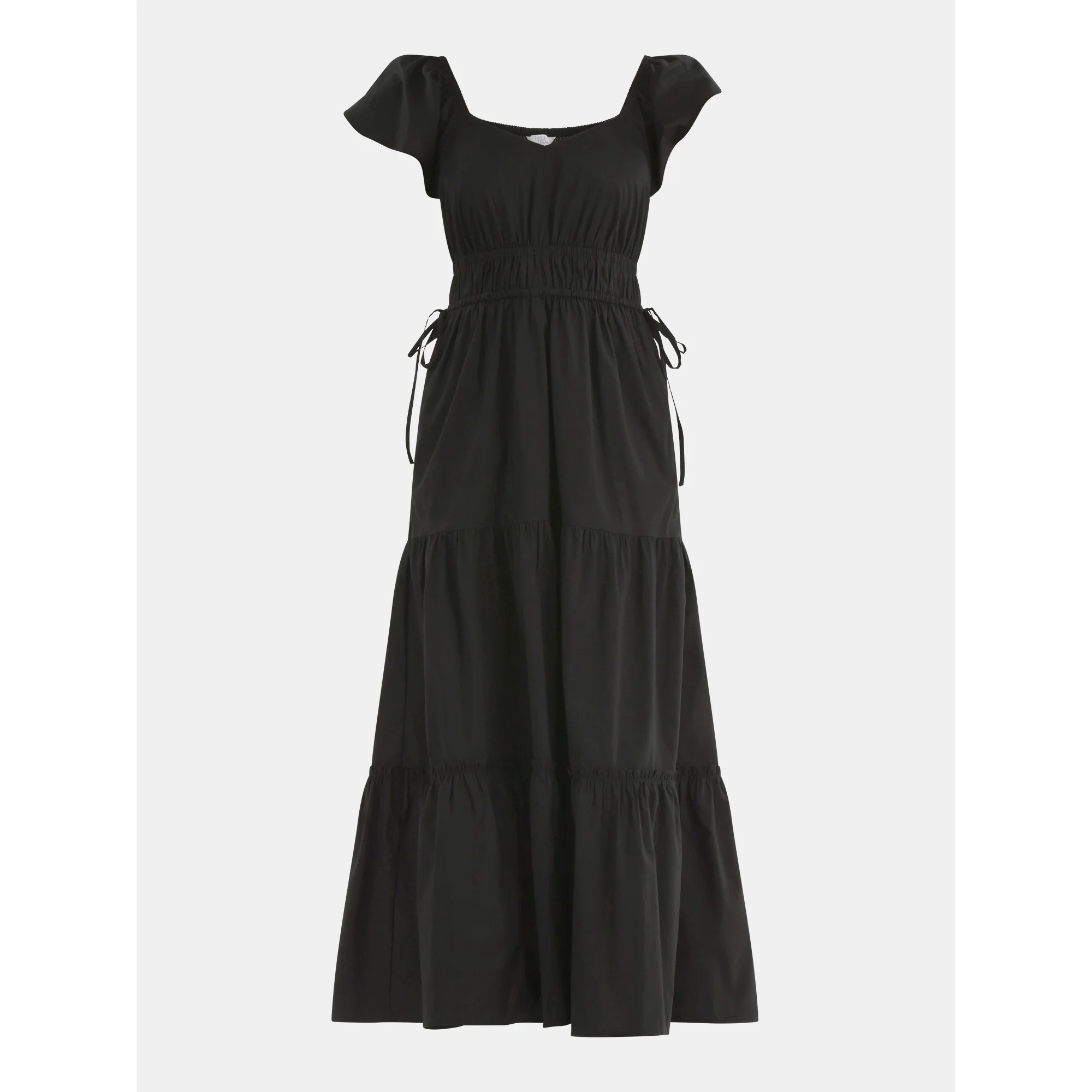 Time and Tru Women's Cotton Maxi Dress with Flutter Sleeves, Sizes XS-XXXL - Image 5