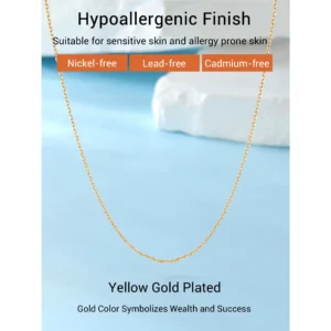 PROSTEEL 925 Sterling Silver Chain Necklace Gold Plated Chain for Women 1.1mm Cable Chain Necklace Thin Sturdy 22 Inch Fine Jewelry Collection Gift for Mom Wife Girlfriend