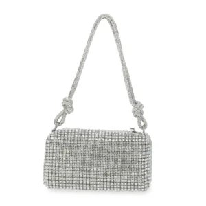 Scoop Women's Mini Rhinestone Party Bag, Silver