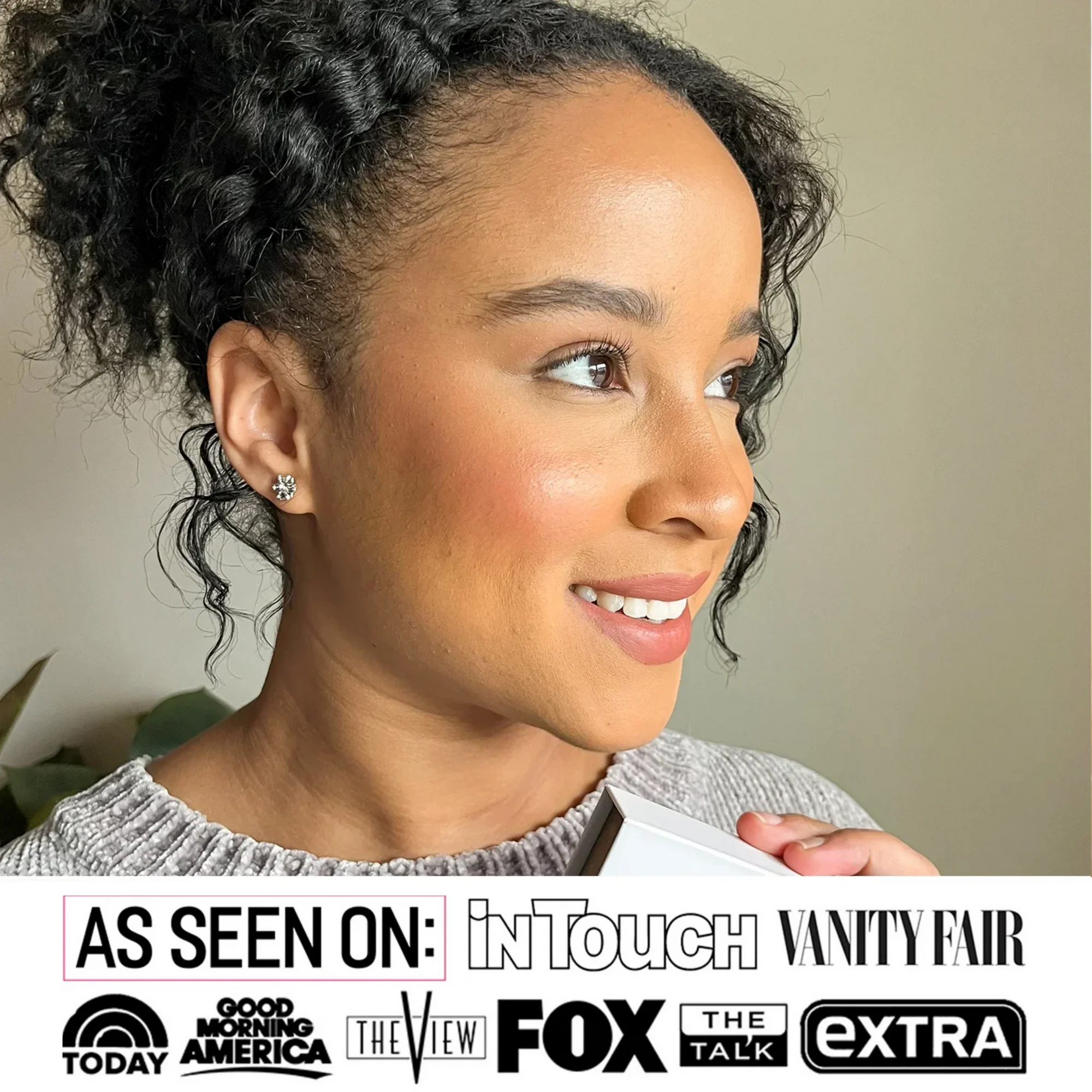 Cate & Chloe Millie 18k White Gold Plated Stud Earrings with Swarovski Crystals Gift for Women - Image 4