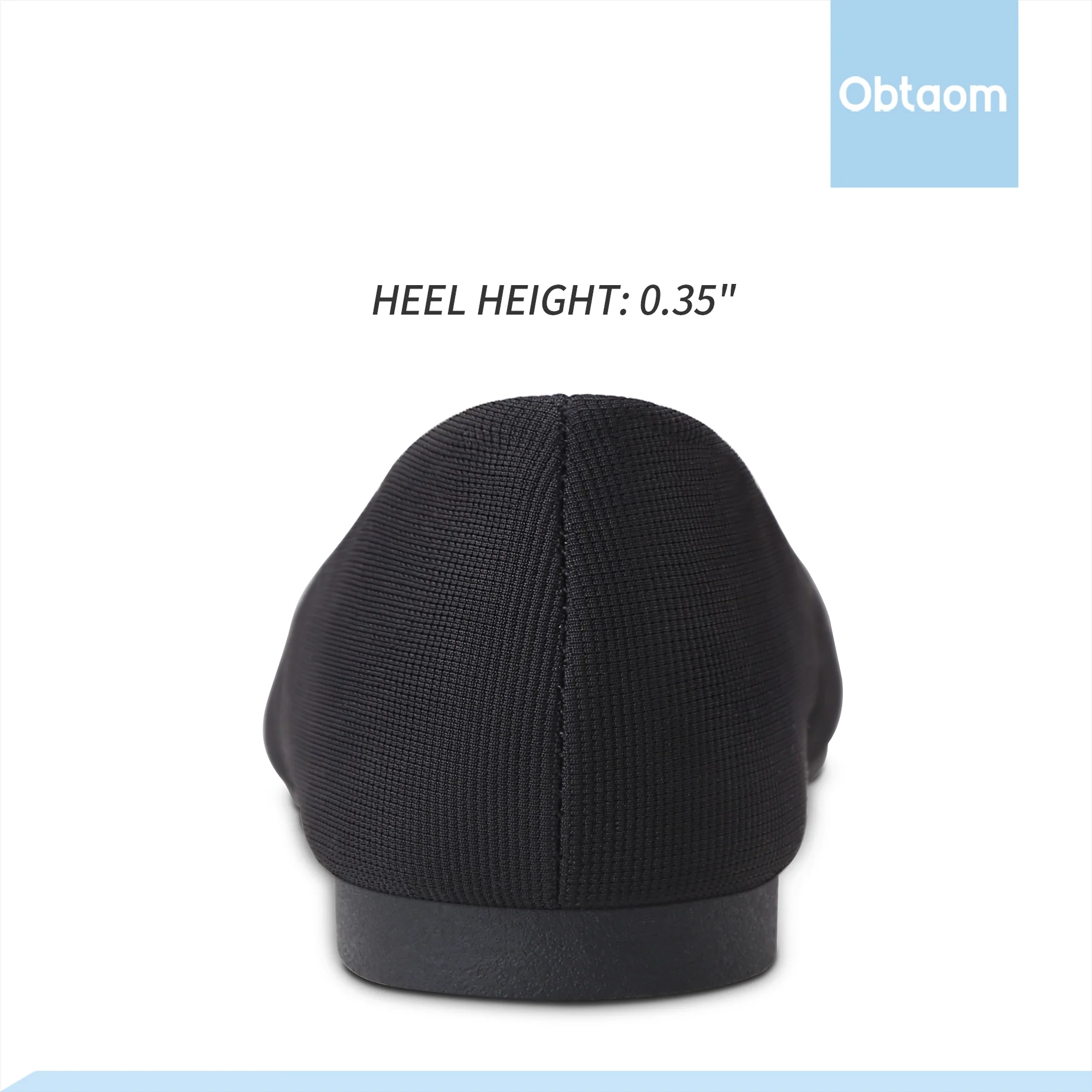 Obtaom Women's Round Toe Ballet Flats,Cute Textile Ballerina Flats,Comfortable Faux Leather Insole Low Heels Dress Shoes For Ladies (Black,US9) - Image 5